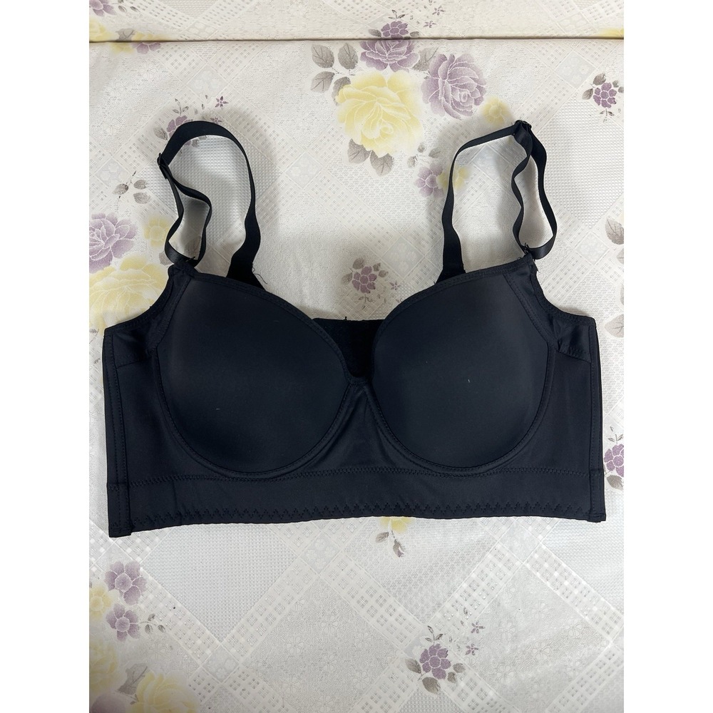 Unbranded Longline Pushup Bra Full Support Size 40/90c (40C)  Black
